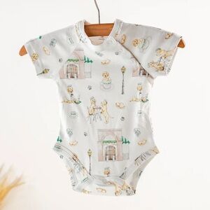 NOLA TAWK | Powdered Sugar and Puppies Organic Cotton Baby Onesie